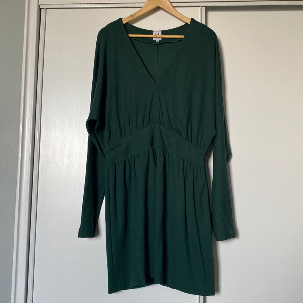 Halston Heritage cinched waist long sleeve dress